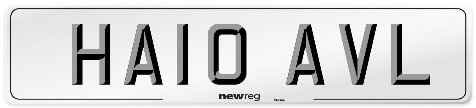 HA10 AVL Number Plate from New Reg